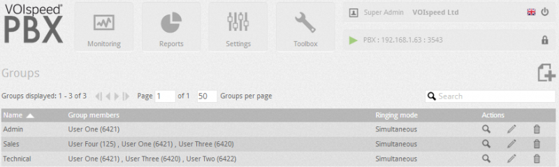 pbx group list
